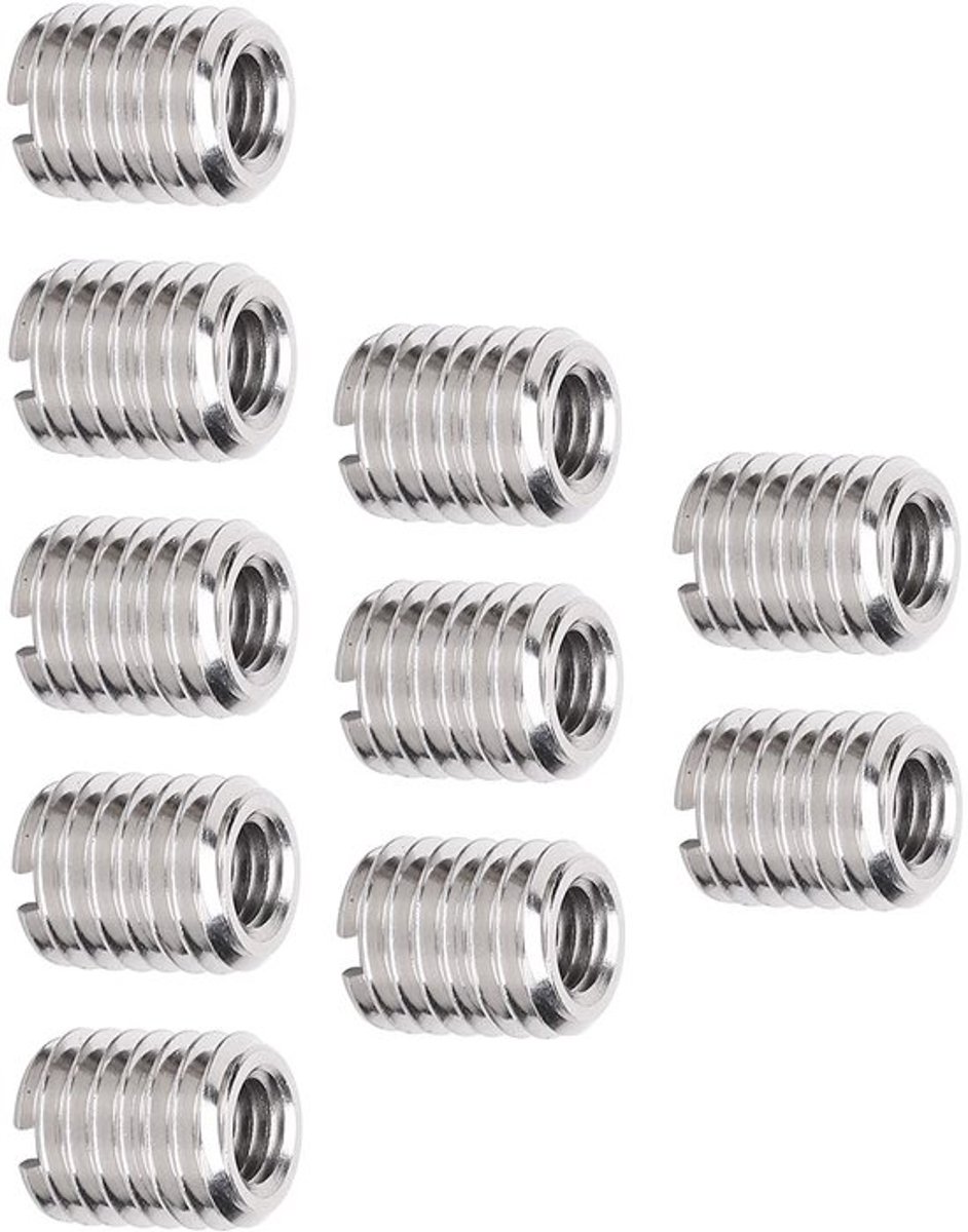M10X1.5 naar M6X1.0 Binnendraad Adapter - Schroefdraadreparatie - 10 Stuks - Verminderen - Geschikt voor Diverse Toepassingen