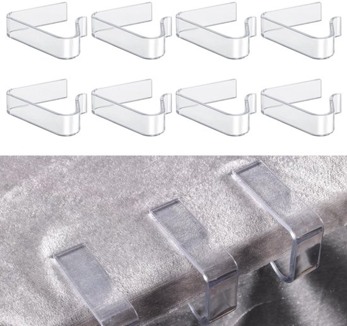 Tafelkleedclips 8 Stuks - Plastic - Antislip - Voor Dikte Tafel van 3,6-5,6 cm - Ideaal voor Picknick/Bruiloft - Stevig en Veilig - Tafelkleedhouder