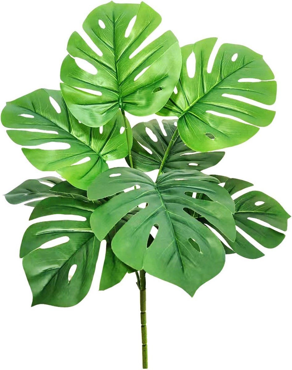 Kunstplant - Monstera-8 - 62 x 40 cm - Realistische Kunstplant van Duurzaam Polyester - Voor Binnengebruik
