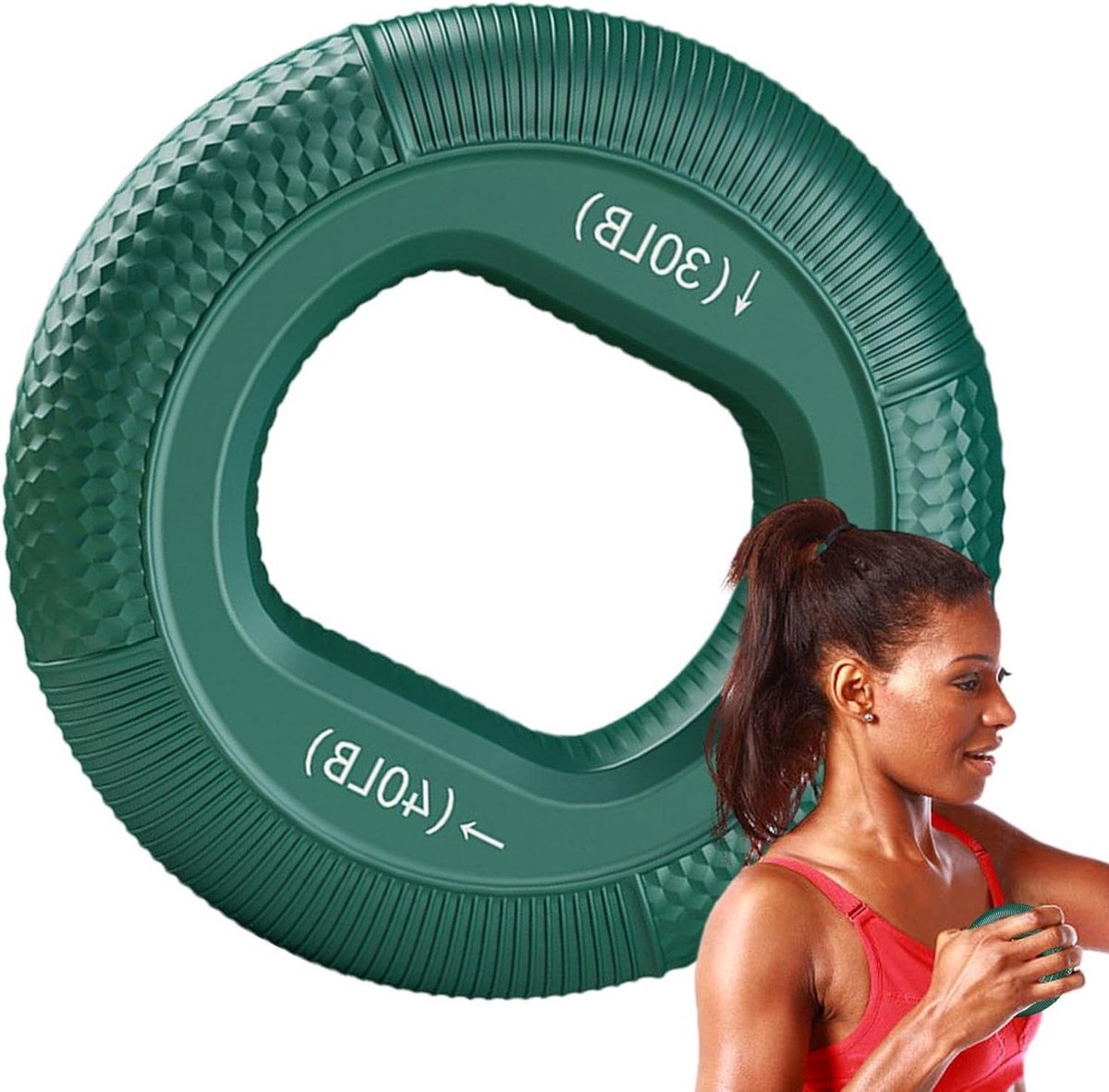 Handgreepversterker - Grip trainer - Kracht opbouwen - Antislip siliconen - 25 mm dikte - Groen