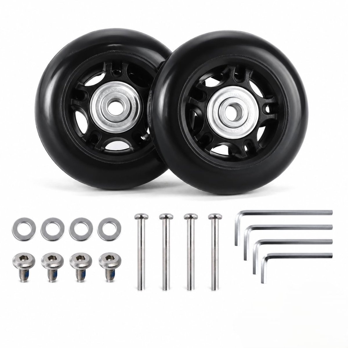 Omgoods - Set van 2 Vervangingswielen voor Koffers met Stil Bearings