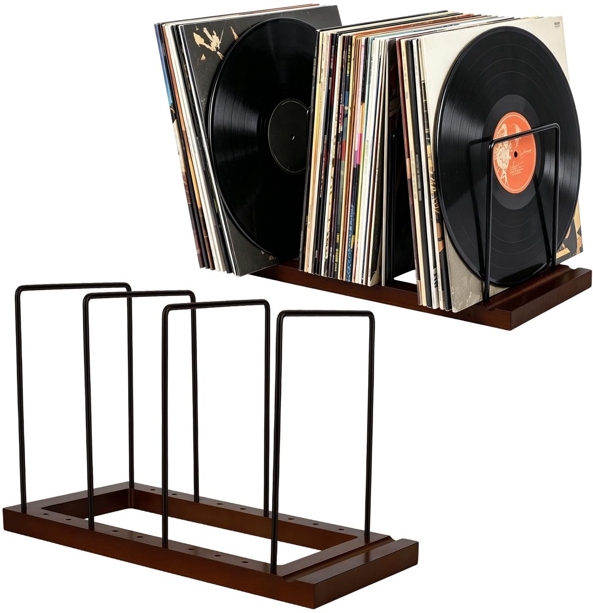 Omgoods - Vinyl Platenhouder met Verstelbare Verdelers