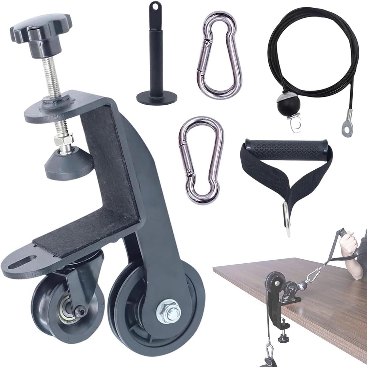 Professioneel Armworstel Pulley Systeem voor Effectieve Biceps Training met Handvat en Oplaadbare Pin, Ideaal voor Thuisgebruik en Sporttraining
