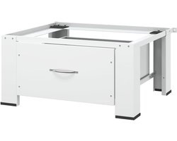 Wasmachineverhoger - Verhoger met lade - Wasmachine op hoogte - Stabiele constructie - 67 x 60 x 11 cm - Wit