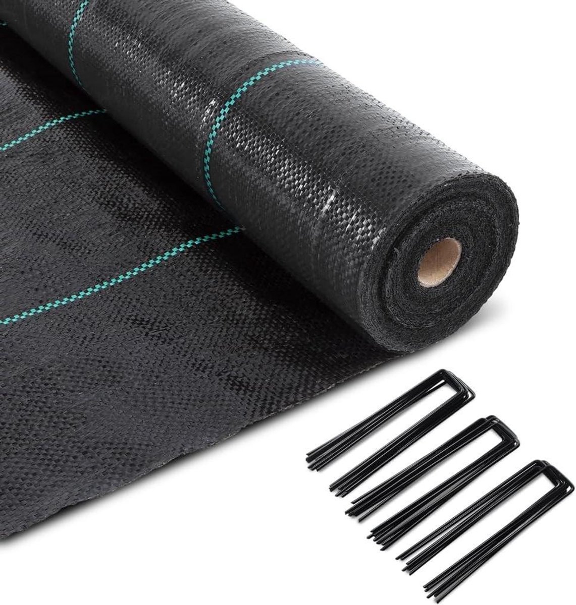 Mulchdoek - Onkruiddoek Bodembedekker - Onkruid Vrij Houden - Hoge Dichtheid PP - 2 x 50 m - Zwart