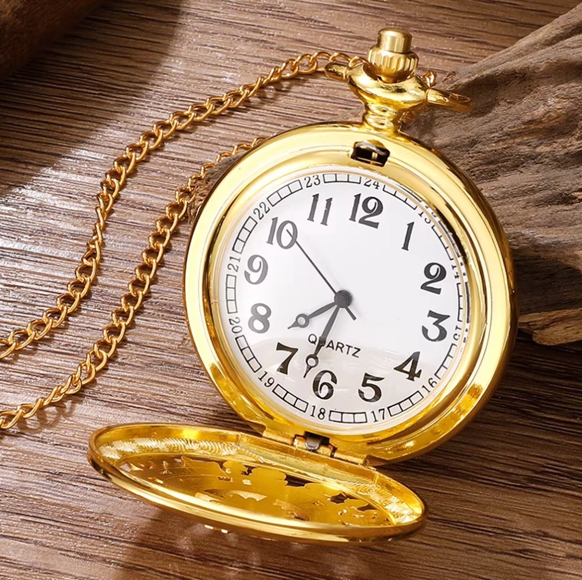 Actie4you® - Zakhorloge - Pocket Watch - XXL - Classic - 47mm – Goudkleurig – Inclusief ketting en batterij