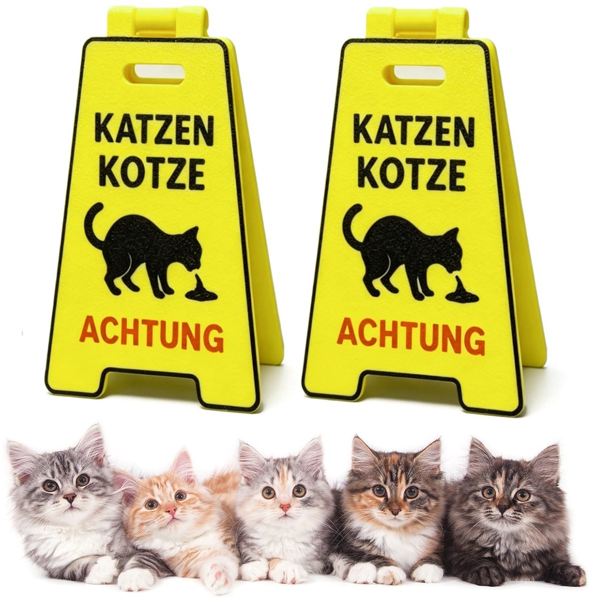 Omgoods - 2 Stuks Franse Kat Waarschuwingsbord