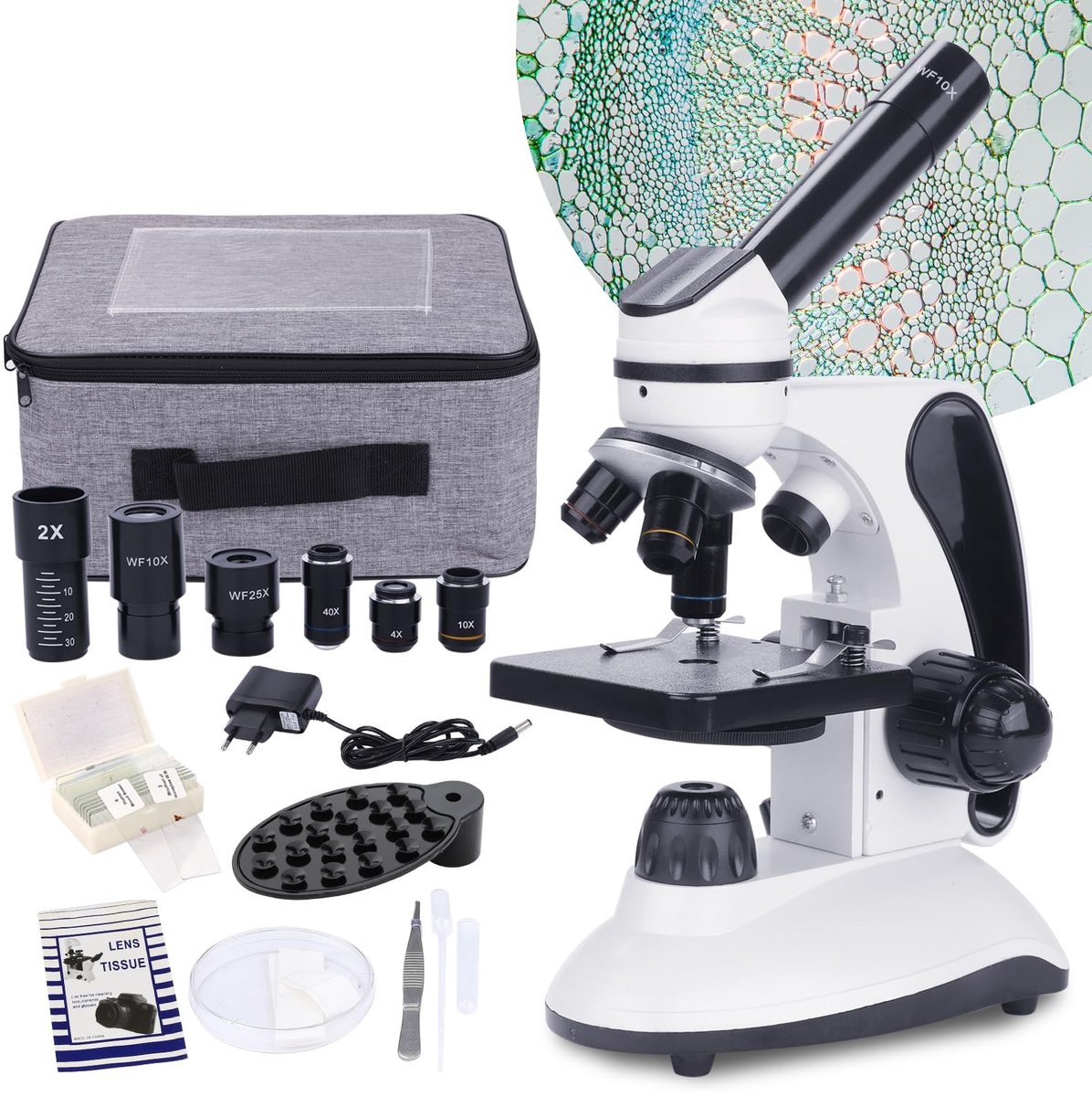 Omgoods - Biologisch Microscoop voor Volwassenen en Kinderen met LED Verlichting