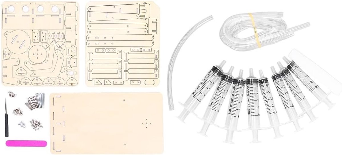 Robotarm - Hout - 52 x 12 x 30 cm - Hydraulische Graafmachine Starter Kit - Voor Alle Leeftijden