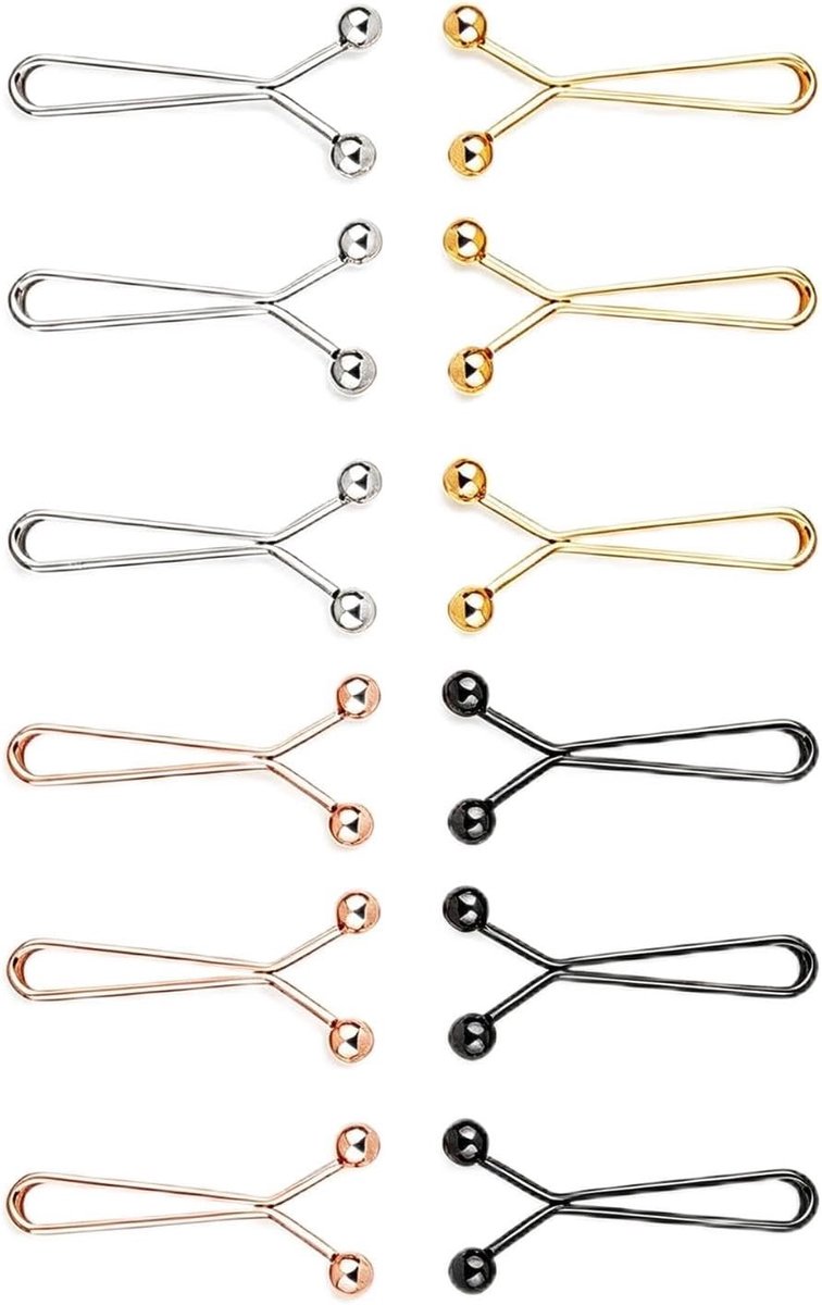 Taille klem set van 12 stuks, afneembare broek- en rokaccessoires in 4 kleuren voor stijlvolle outfits.