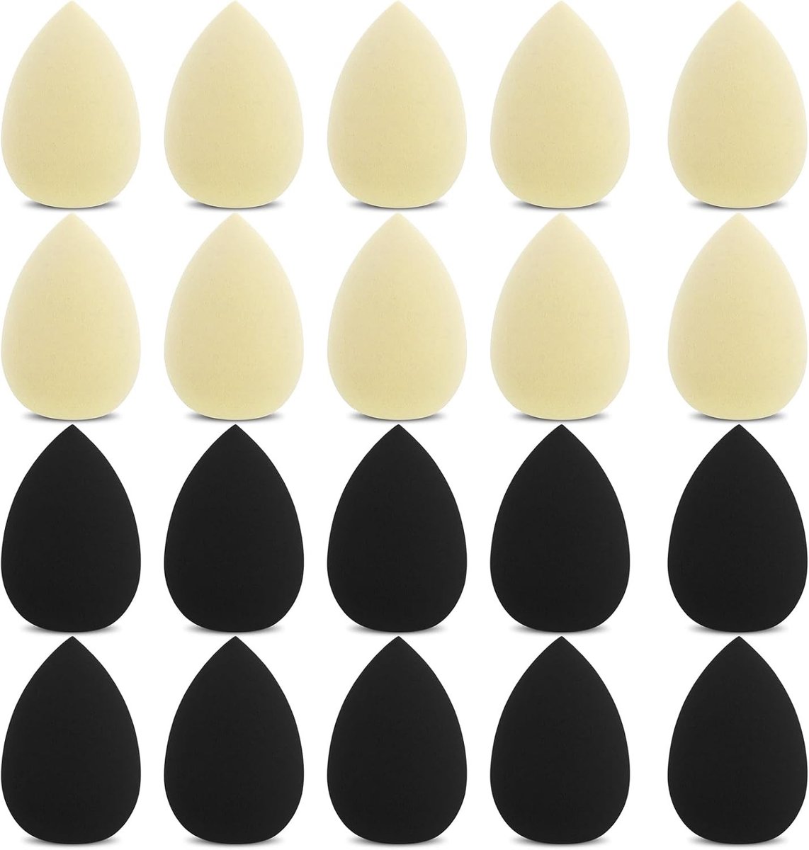 SnelShoppen - 20 Stuks Mini Makeup Sponsjes - Zachte Geperste Puff voor Gezicht en Lichaam - Nat en Droog Gebruik - Perfect voor Foundation, Poeder en