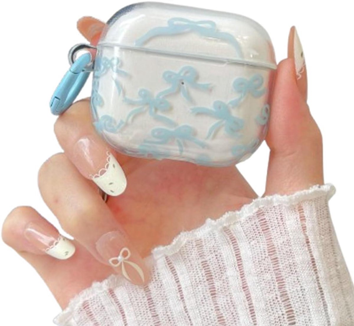 Oordopjes Hoesje - Beschermhoes Hoofdtelefoon - Veilige Opslag - Met Sleutelhanger - 7x6x2 cm - Blauw