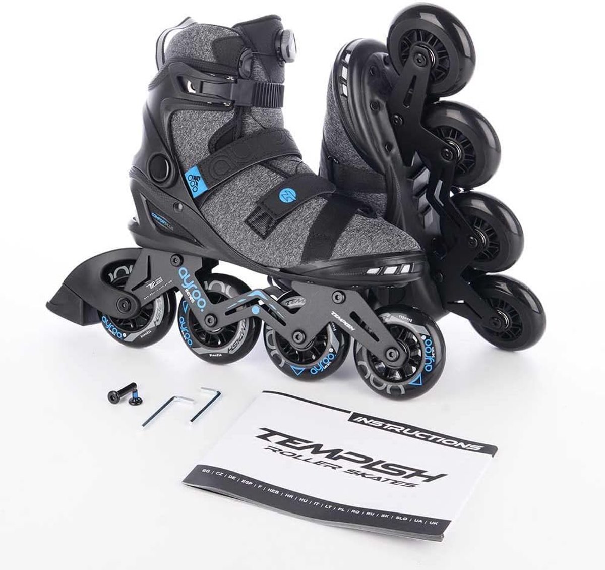 Skeelers - Inline skates - Sportief buiten - Aluminium frame - 84 mm wielen - Zwart