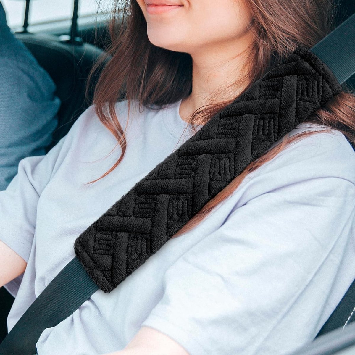 Gordelverlenger voor auto - Zwart - Veiligheidsgordel-pads met Schuimvoering - Comfortabele Gordelbeschermer voor Volwassenen en Kinderen