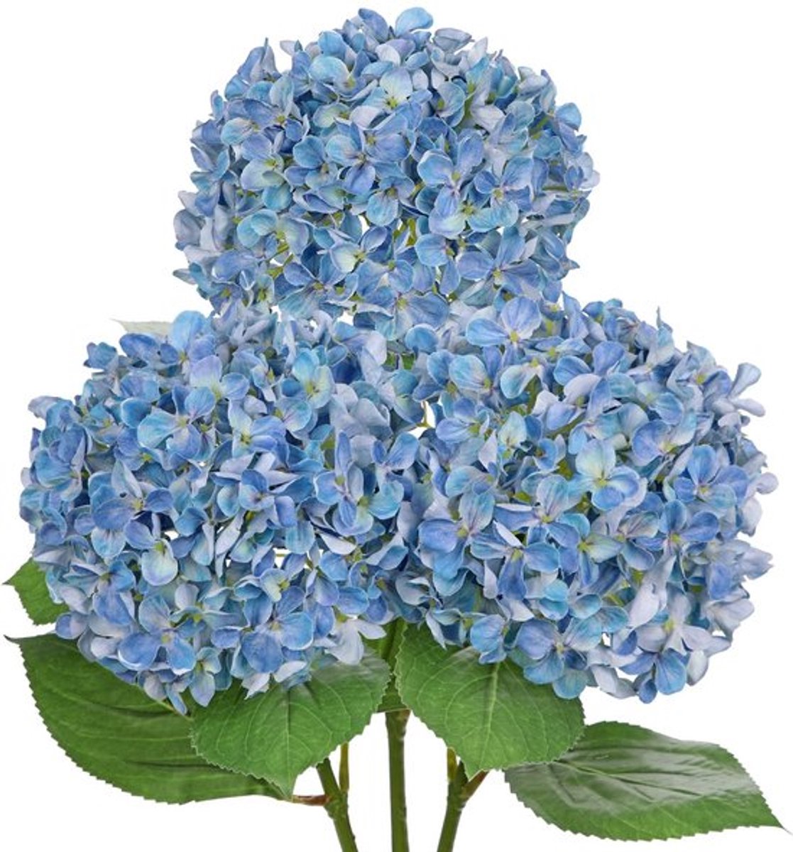 Kunstbloemen 3 Stuks - Blauwe Hortensia - Realistische Faux Bloemen - Tafeldecoratie - Doe-het-zelf Ambachten - 66,8 cm Lange Steel - Nep Bloemen