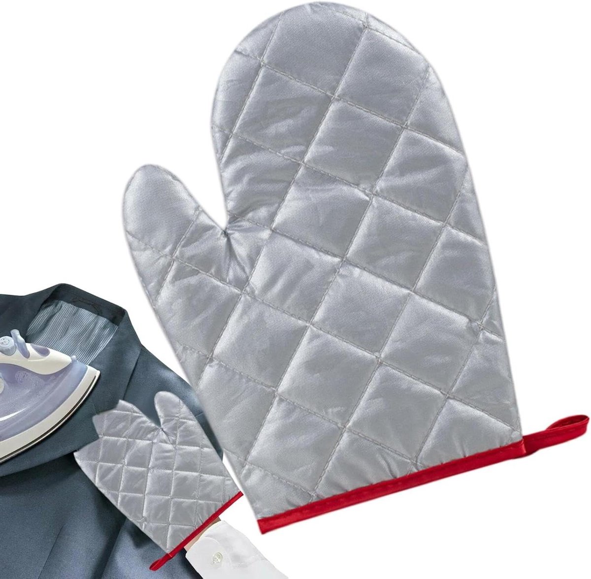 Stoomhandschoenen Kleding - Strijkijzerhandschoenen Hittebestendig - Kleding Stomen - Drievoudige Isolatie - 23 x 13 cm - Verzilverd