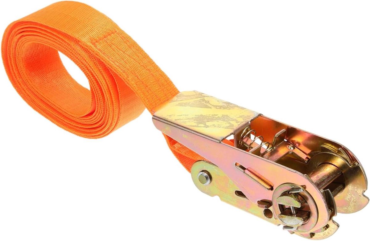 Ratelspanbanden - Spanbanden Vracht - Lading Zekeren - Hoge Sterkte Nylon - 2.5 Meter - Oranje