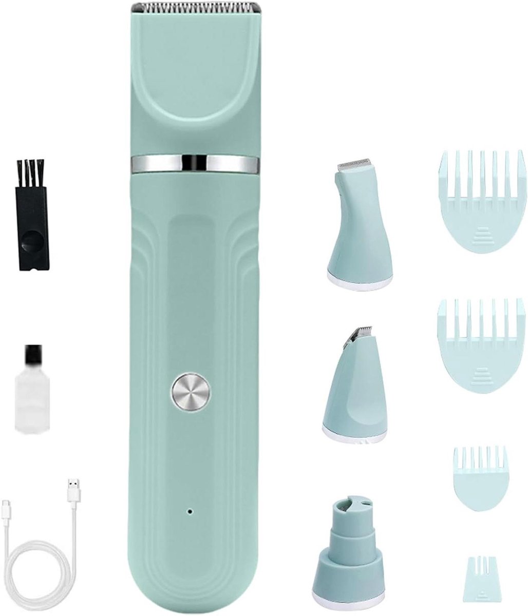 Honden Trimmer Set - Verzorgingsgereedschap - Vachtonderhoud Thuis - 4-in-1 Multifunctioneel - 20 x 14.5 x 5 cm - Zwart