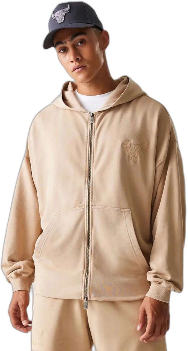 Chicago Bulls full zip hoodie Washed Beige