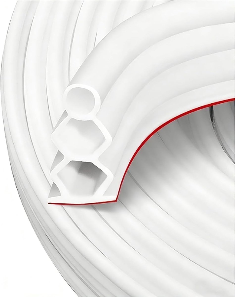 Zelfklevende Deurrubbers voor Dichtingen - 10 mm x 18 mm x 7 m, Ideaal voor Deuren en Ramen, Geluid- en Temperatuurisolatie