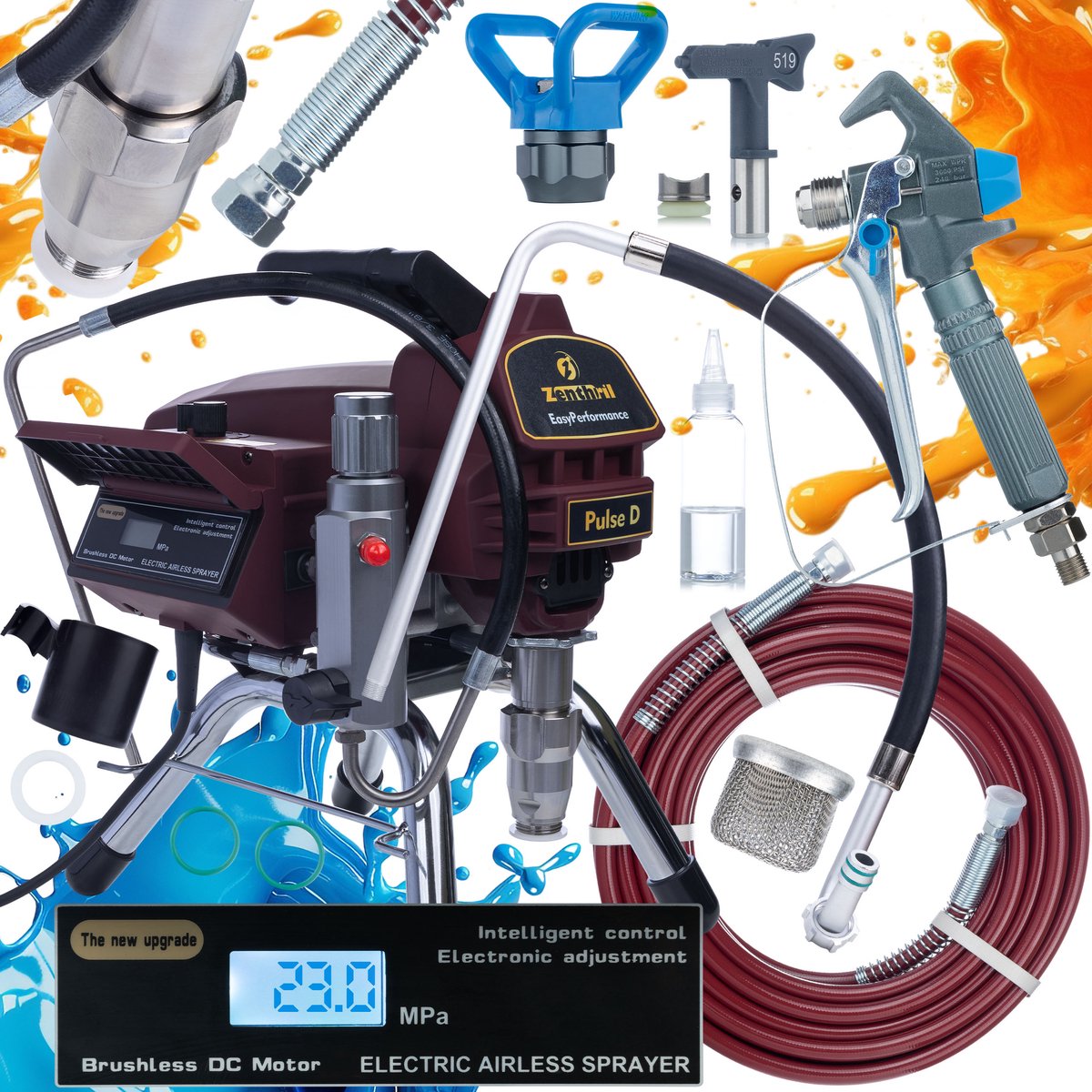 Zenthril Airless Verfspuit Pulse D - Spuitmachine 2000W - 20MPa 2L/min 0,019""