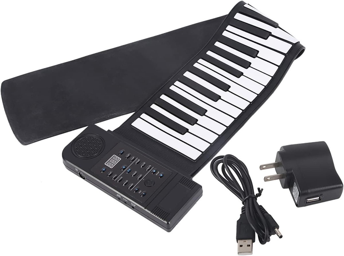 Draagbare Roll-up Piano - Elektronisch Toetsenbord - Muziek Leren - 61 Standaard Toetsen - 91 cm - Zwart