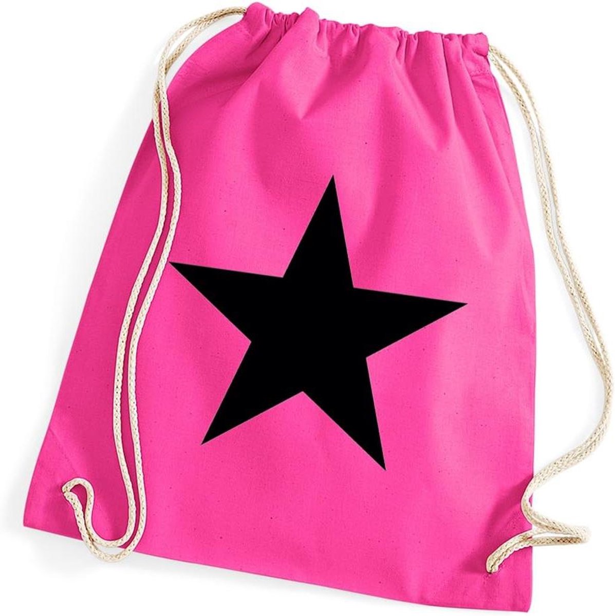 Gymsac Gymtas - Sporttas Rugzak - Sporten Trainen - Trekkoord Sluiting - 37 x 46 cm - Zwart