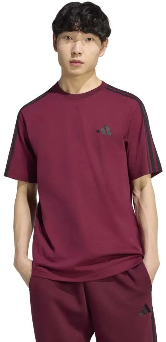 Adidas Essentials 3 Stripes Single Jersey Left Chest Branded T-shirt Met Korte Mouwen L Man Zwart