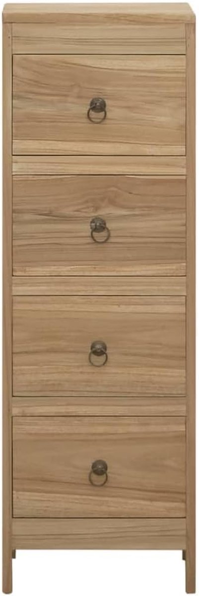 Teakhouten Commode - Ladekast Dressoir - Woonkamer Opbergen - Massief Teakhout - 30 x 30 x 90 cm - Bruin