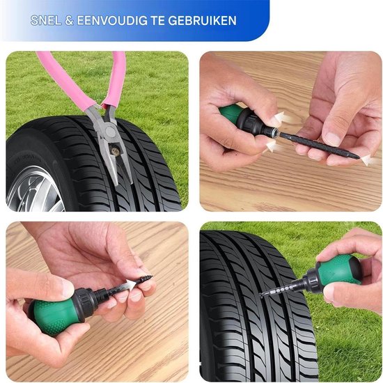 Rubberen Bandenpluggen - Reparatieset - Lekke Band Repareren - Snelle en Veilige Afdichting - 15 x 12 x 9 cm — afbeelding 4