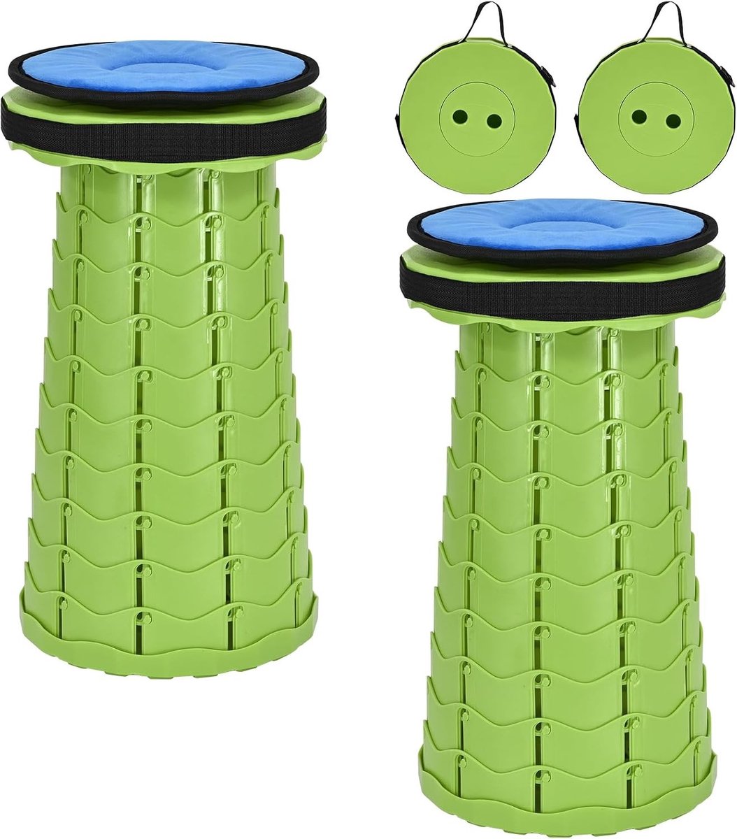 Campingstoel kind - Groen - Opvouwbare Kruk met Kussen - Lichtgewicht Inklapbaar - Voor Outdoor Activiteiten