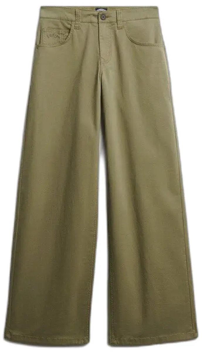 Baggy chino broek voor dames Superdry Olijfgroen In Poedervorm