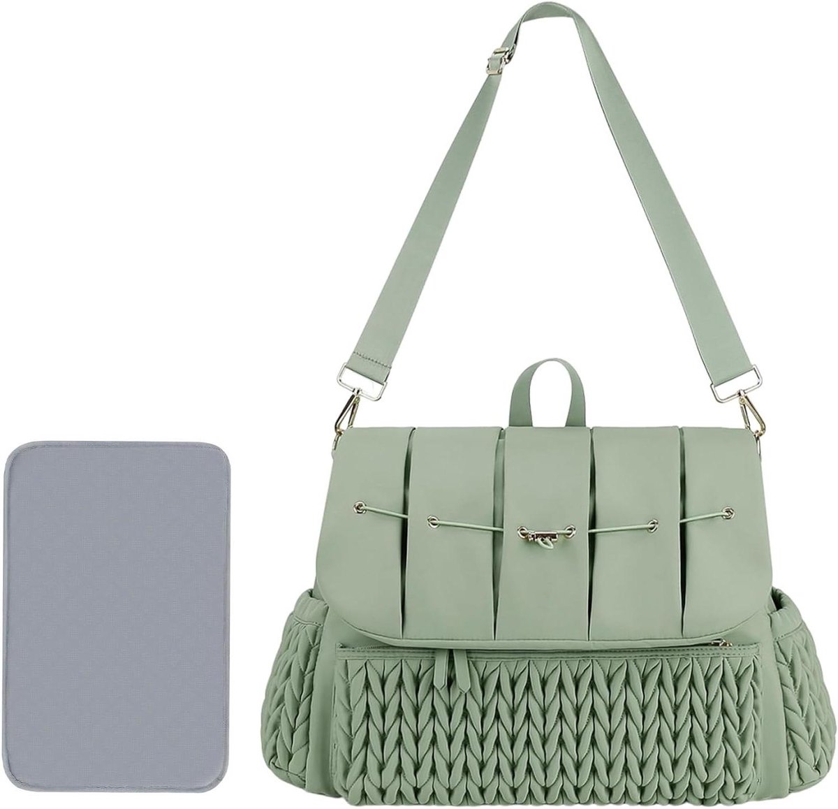 Luiertas Rugzak - Baby Organizer Tas - Buiten Reizen - Grote Capaciteit - 42 x 12 x 30 cm - Groen