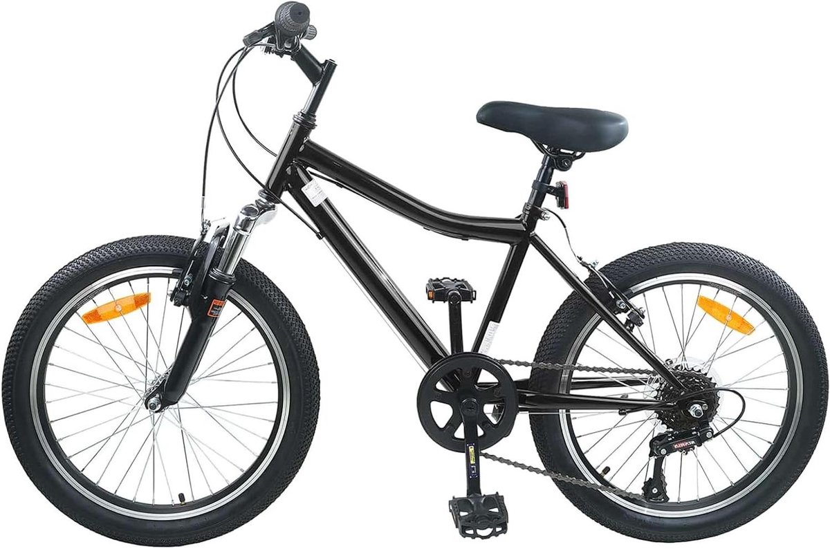 Kinderfiets sfiets sfiets Veilige Uitstapjes Aanpasbaar Stuur Zadel 24 inch Zwart