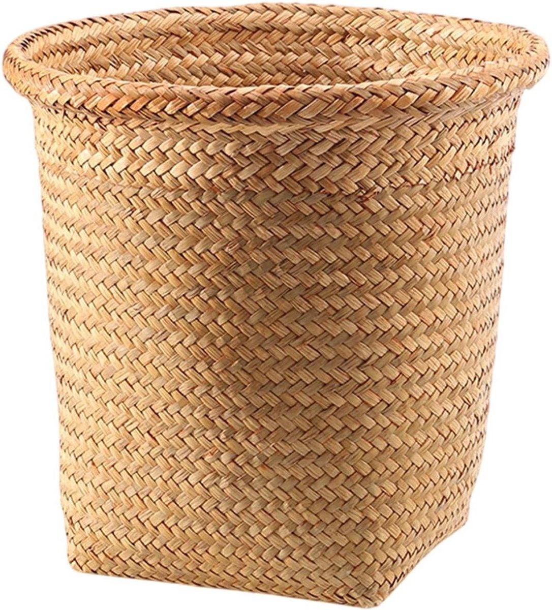Rieten opbergmand - Geweven mand - Ruimte organiseren - Handgemaakt zeegras - 30x30x30 cm - Oranje