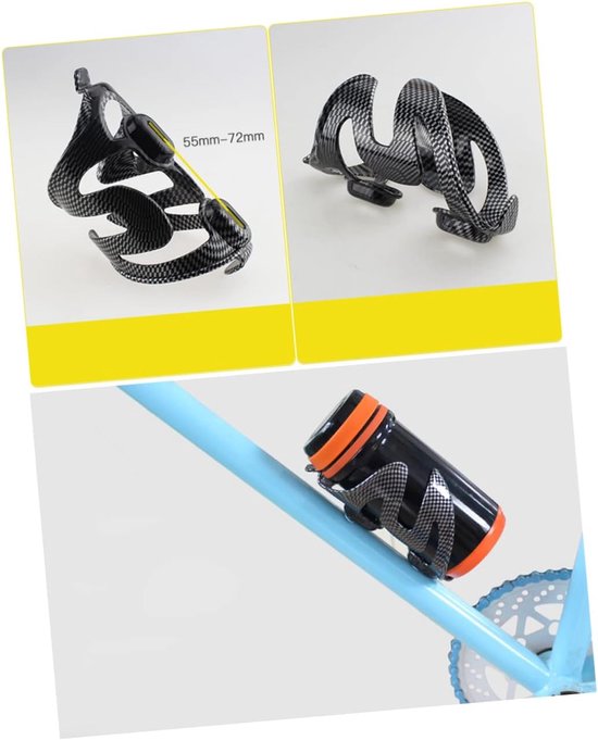 Fiets Bidonhouder - Fleshouder Fiets - Hydratatie Onderweg - Lichtgewicht Koolstofvezel - 4 Stuks - Zwart — afbeelding 5