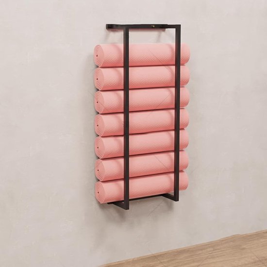 Yogamat Opbergrek - Mat Houder - Sportschool Organiseren - Wandmontage Ontwerp - 64-160 cm - Zwart van Yogamat — afbeelding 4