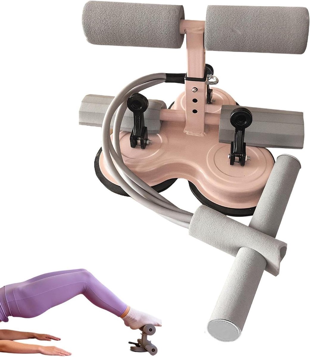 Buikspiertrainer Zuignap - Core Trainer - Thuis Fitness - Gereedschapsvrije Montage - 22.5x23.5x13cm - Zwart