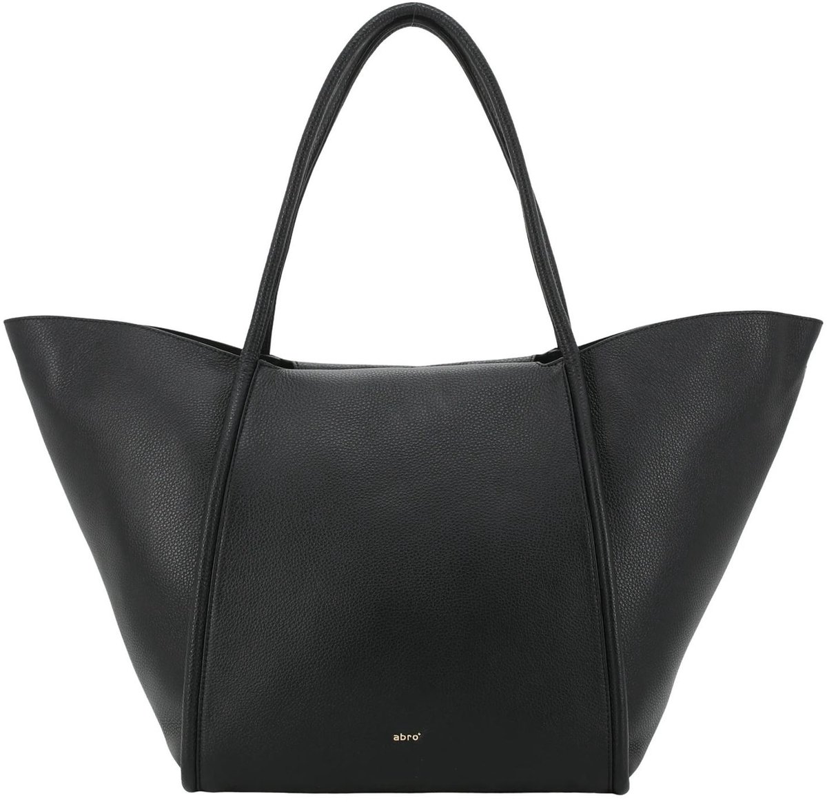 abro shopper schoudertas Leather Agave Willow Shopper Black / Gold zwart
