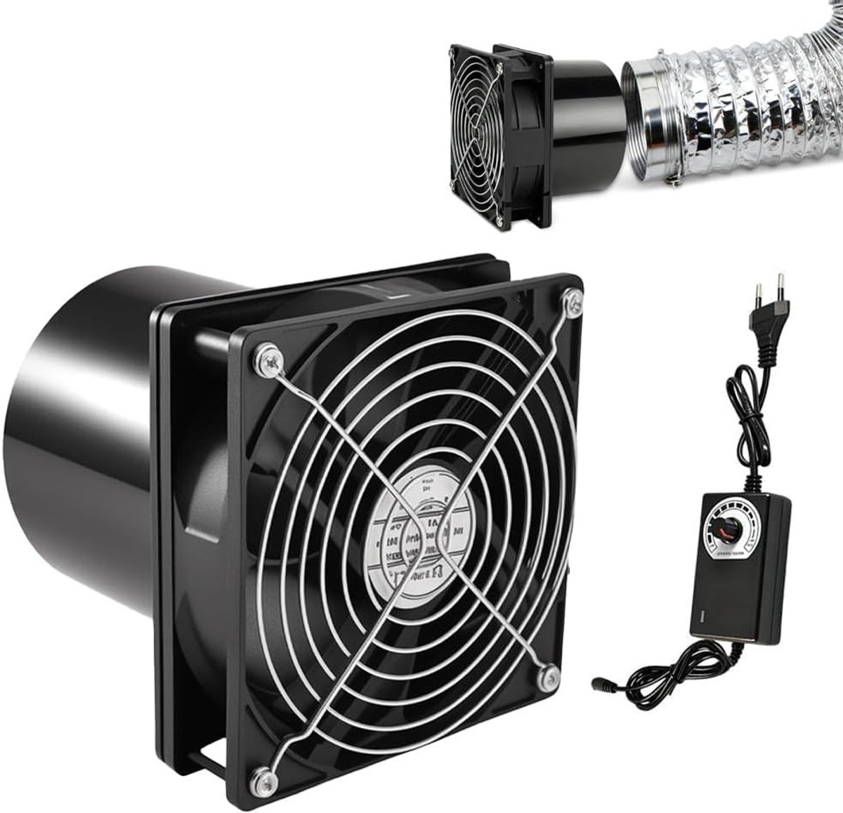 Afzuiging badkamer - Buisventilator - Zwart - 100 mm - ABS Kunststof Afvoerventilator voor Luchtcirculatie