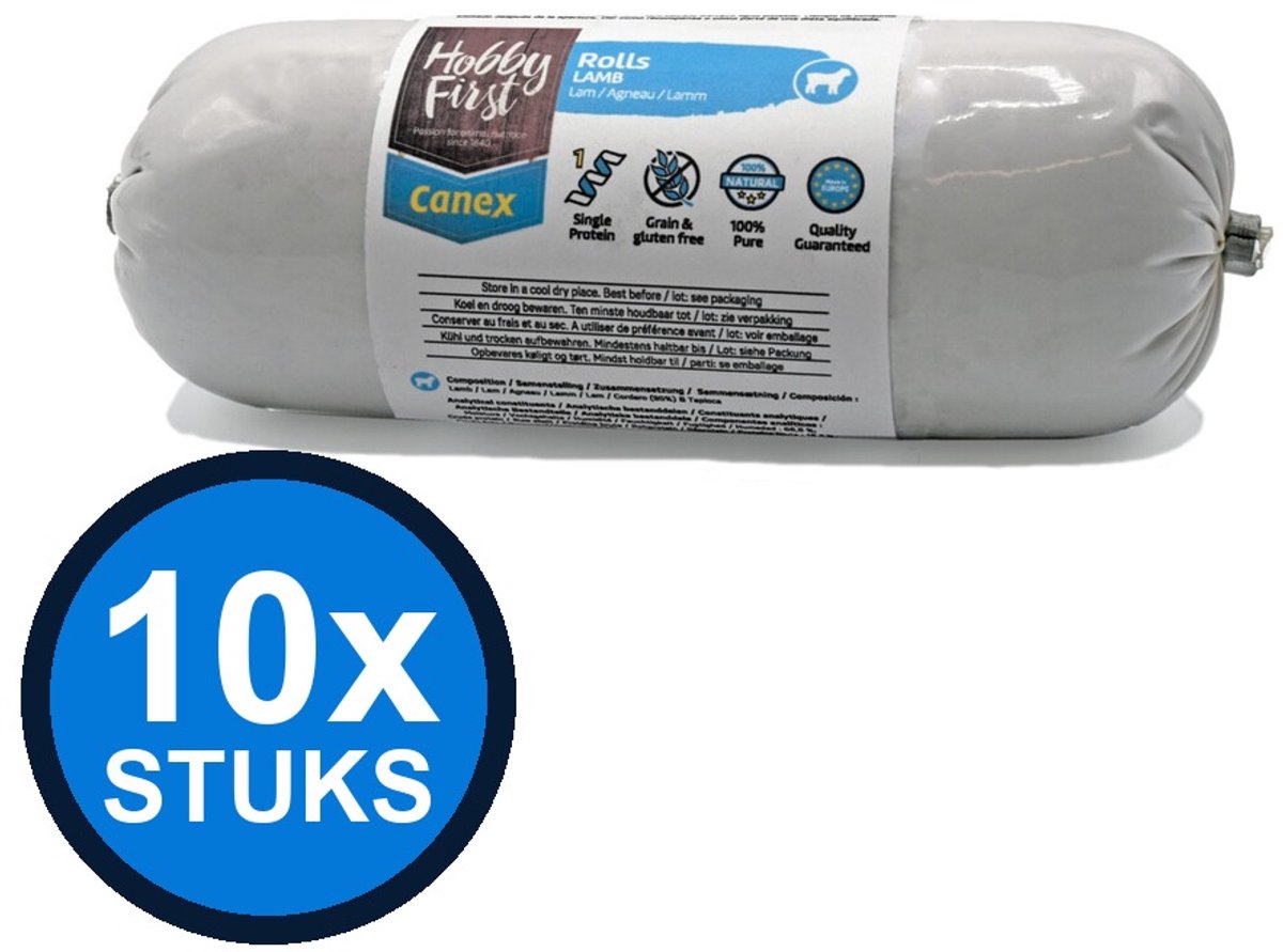 10x Hobby First Canex high protein roll lamb 400gr