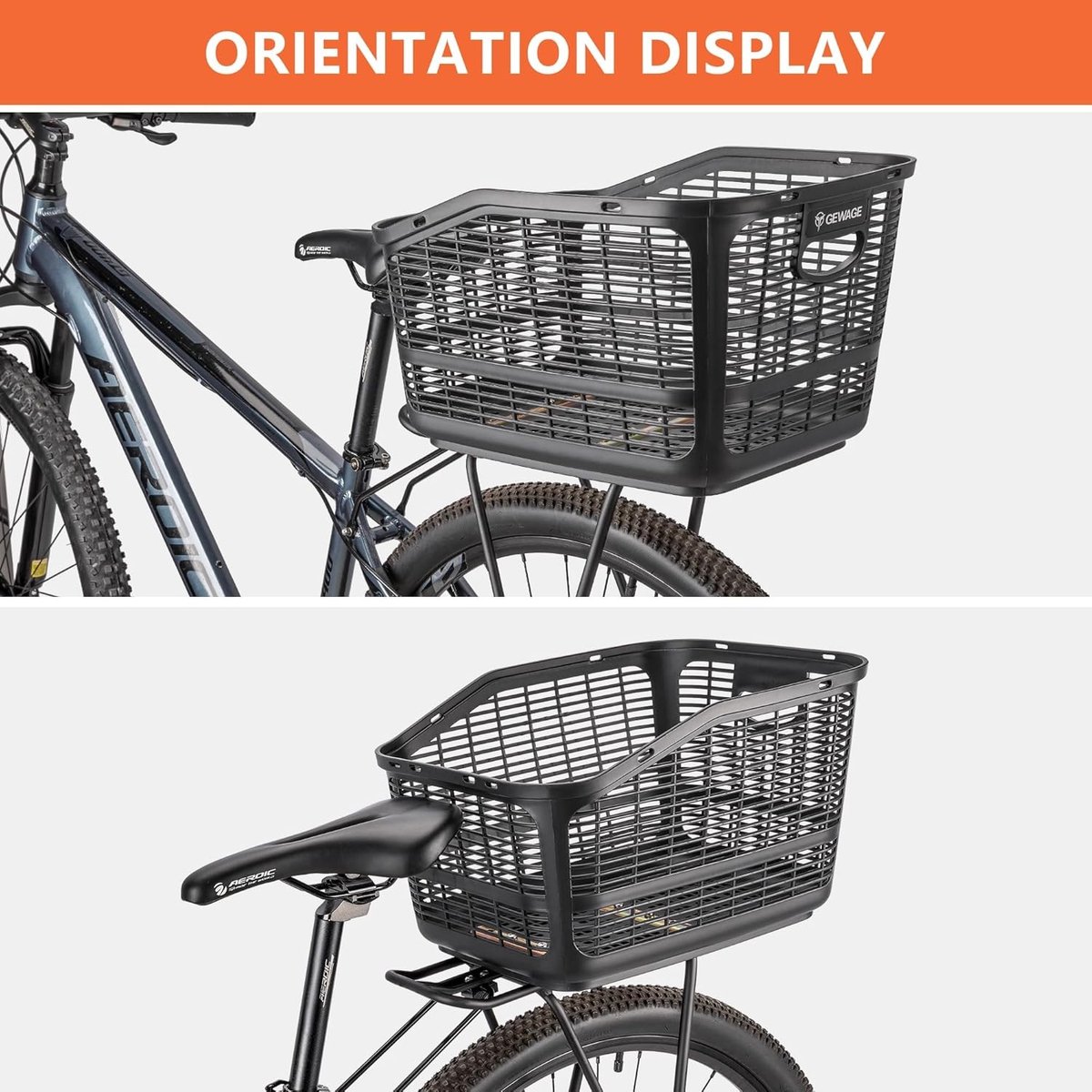 Fietskrat - Zwart - 36 Liter - Slagvaste PP Kunststof Achtermand - Voor E-bikes en Stadsfietsen