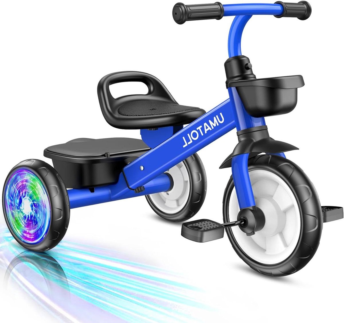 Driewieler voor peuters - Loopfiets kind - Buiten spelen - Verlichte wielen - 668 x 46 x 538 cm - Blauw