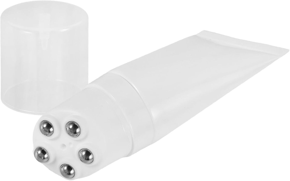 Vulbare Roll-on 50 ml met 5 Massageballen, Lekvrije Cosmetische Verpakking voor Gezichts- en Beenkruidbehandeling, Perfect voor Huidverzorging onderweg