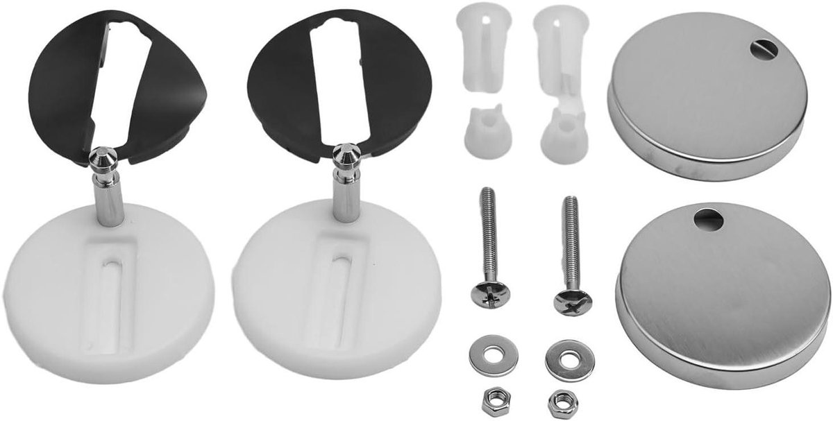 Toiletbril Scharnieren - WC Deksel Bevestiging - Toilet Reparatie - Roestvrij Staal - 8 mm Pin - Zilver