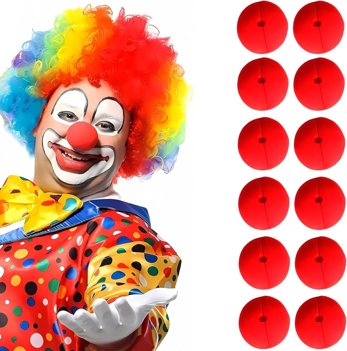 Set van 12 Rode Schuim Neus voor Clown Kostuum - Ideaal voor Kinderen, Verjaardagsfeestjes en Carnavalsactiviteiten