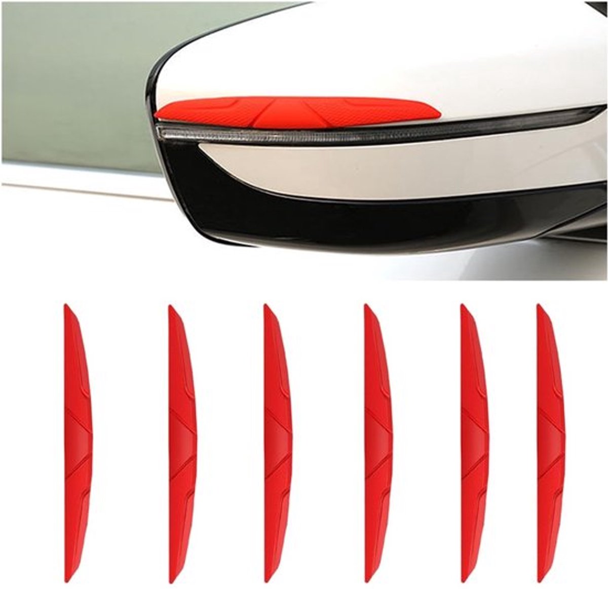 Bumperbescherming Universeel - Siliconen Deurstrips - 6 Stuks - Zwart/Rood - Krasbescherming - Duurzaam Materiaal - Deurrandbescherming