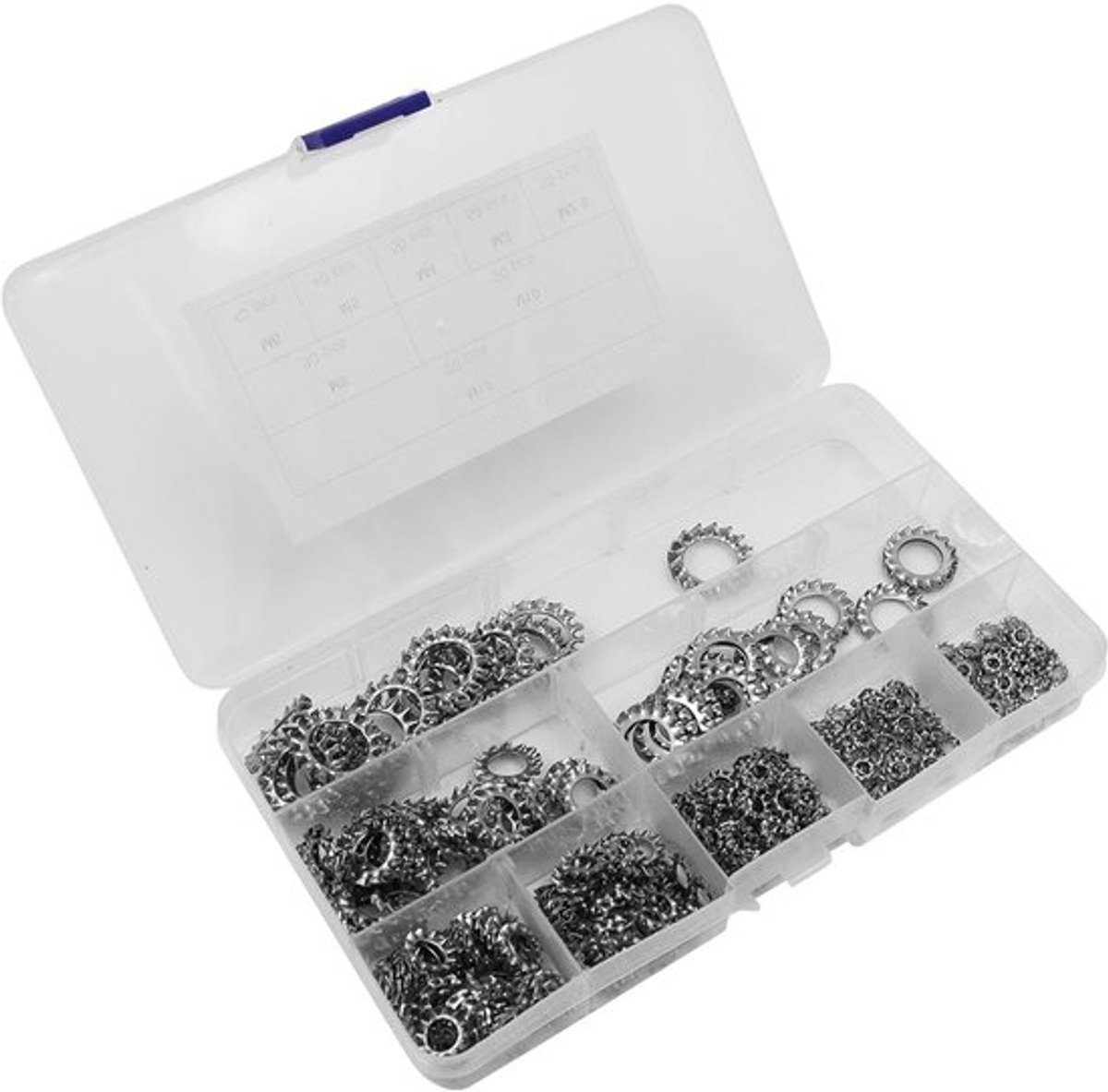Borgringen 300 Stuks - Roestvrij Staal 304 - Zaagtandontwerp - Sluitingen Sieraden Maken - Assortiment - Stootvaste Sluitringen - Geschikt voor Machines en Auto's