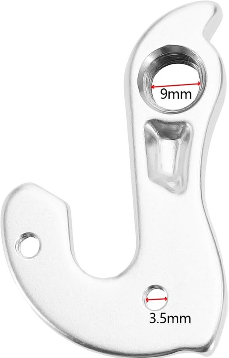 Achterderailleur Hanger Aluminiumlegering - Fietsbeugel - Compatibel met Bulls/Corratec/Fuji/Haibike/Kona - Zilver - Eenvoudig te installeren - MPN D002