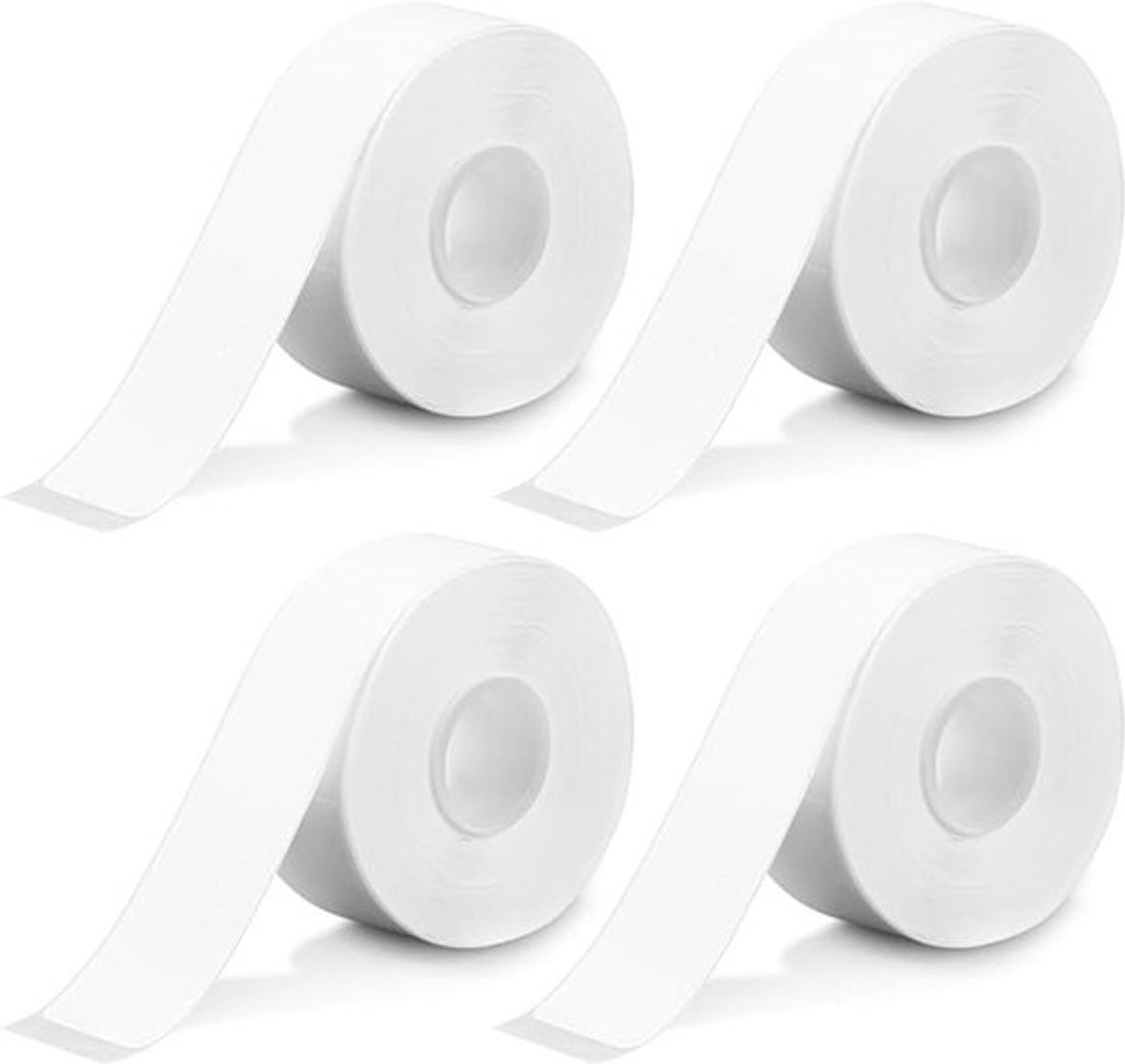 Labeltape Zelfklevend - Waterdichte Labeltape - 4 Rollen - Geschikt voor Etikettenprinters - Hoogwaardig Vinylmateriaal - Ideaal voor Thuis/Kantoor - Etiketten